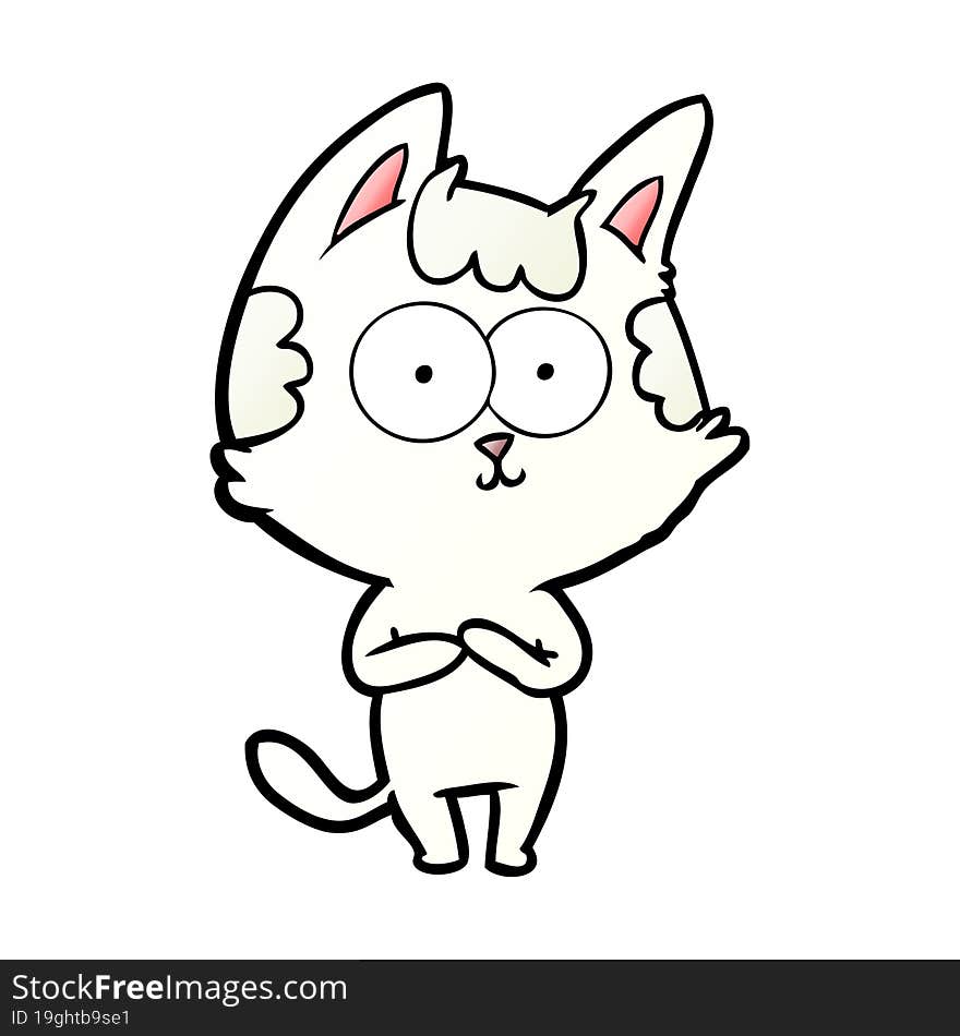 happy cartoon cat. happy cartoon cat