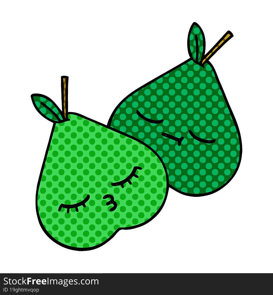 comic book style cartoon pears