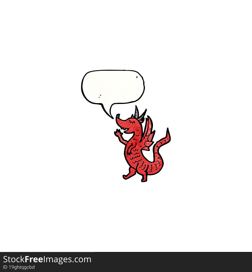 Cartoon Little Red Dragon