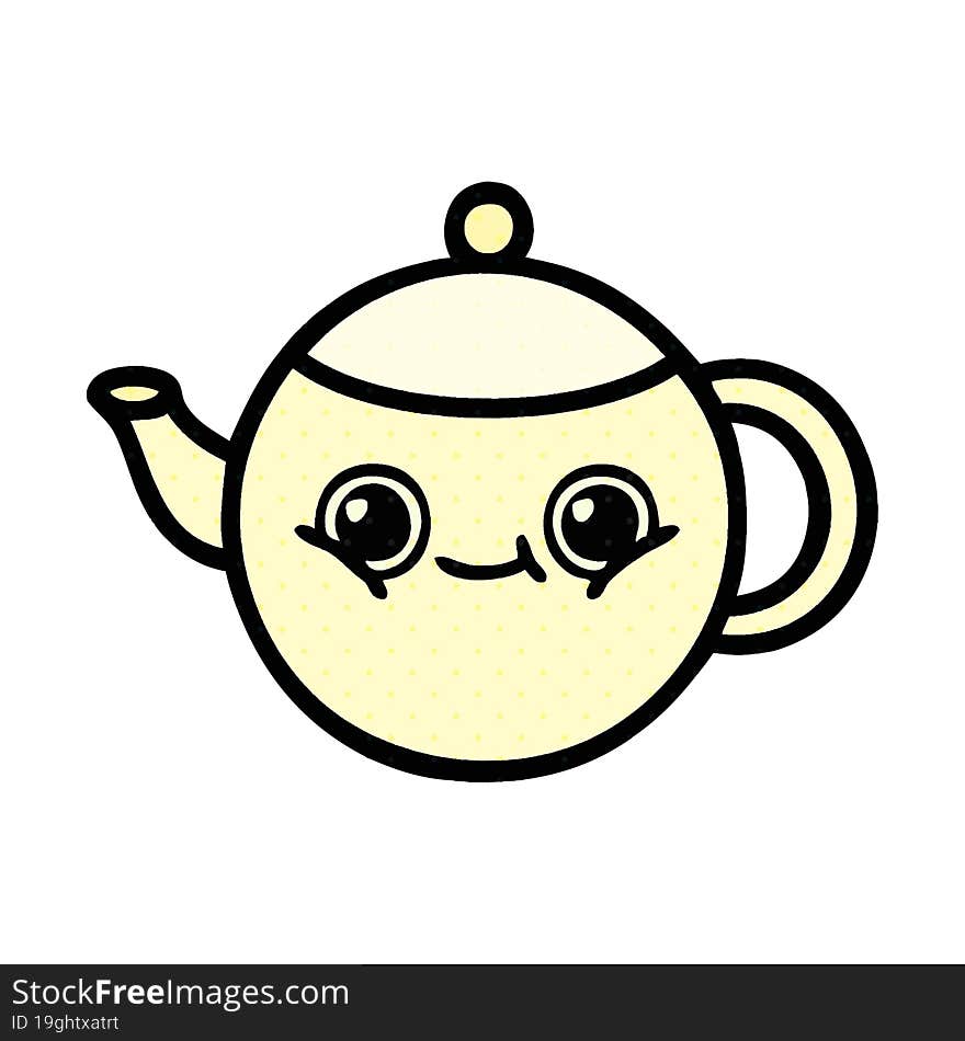 Comic Book Style Cartoon Tea Pot