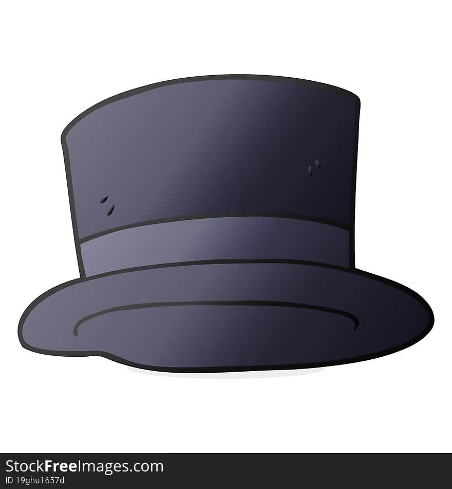 freehand drawn cartoon top hat