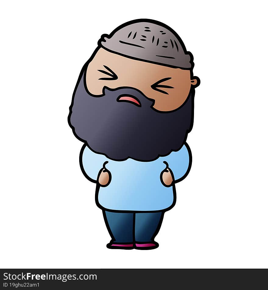 cartoon man with beard. cartoon man with beard