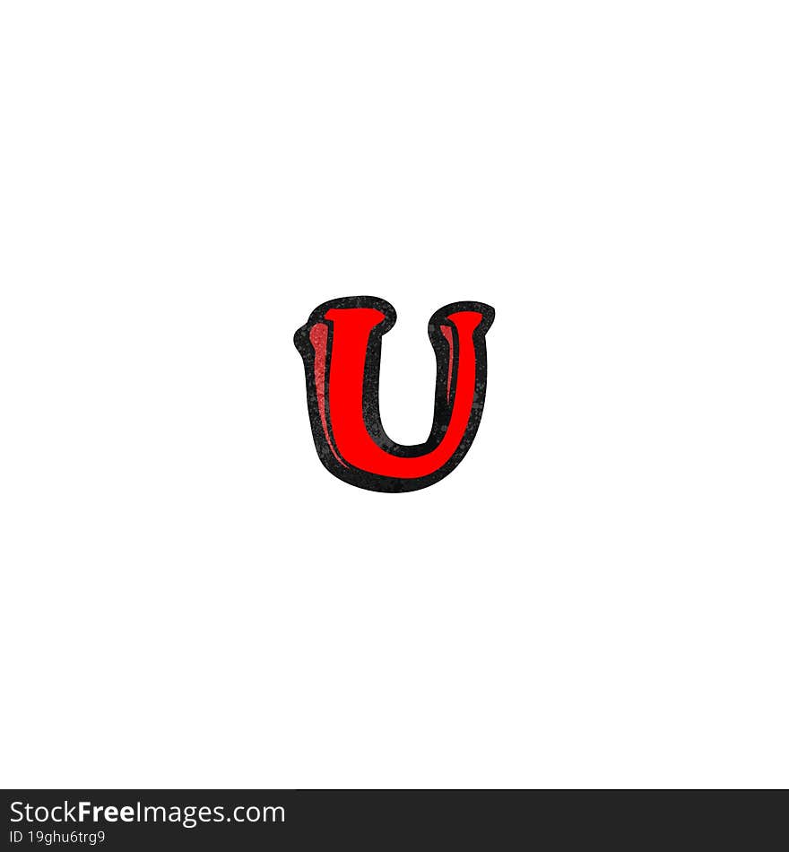 cartoon letter u