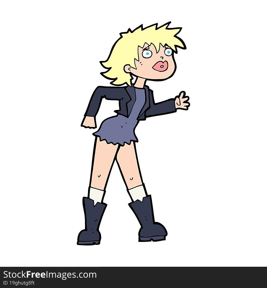 Cartoon Girl In Leather Jacket