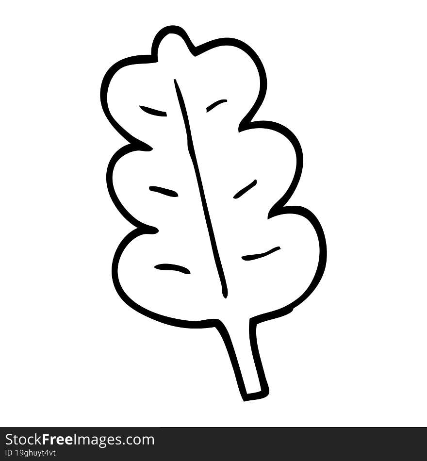 line drawing cartoon oak leaf