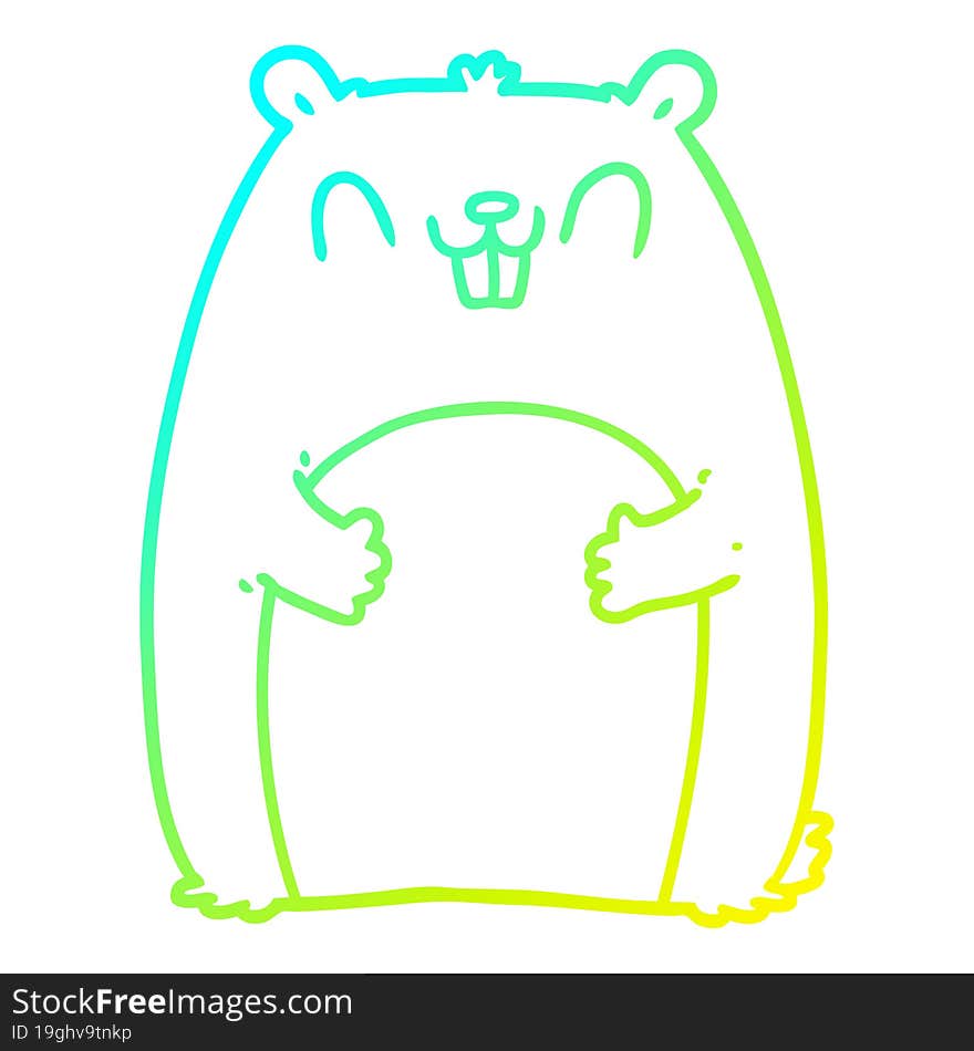 cold gradient line drawing cartoon happy gopher