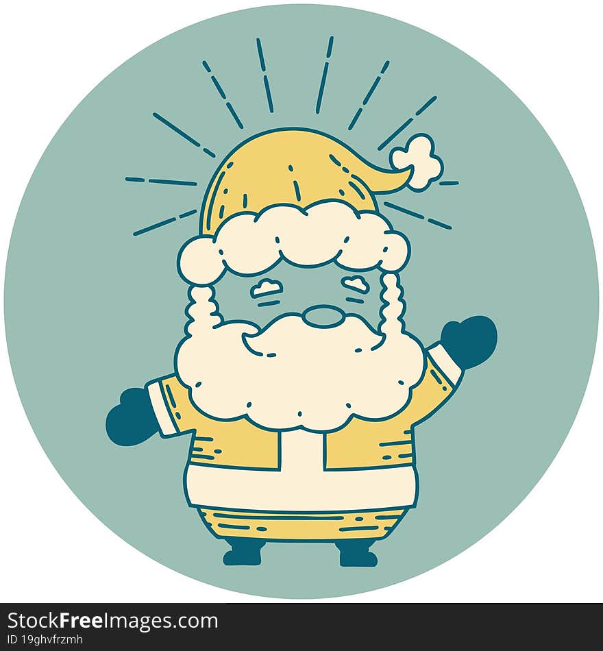 icon of tattoo style santa claus christmas character