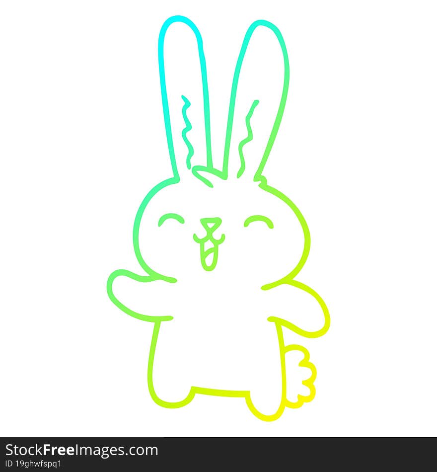 cold gradient line drawing cartoon jolly rabbit