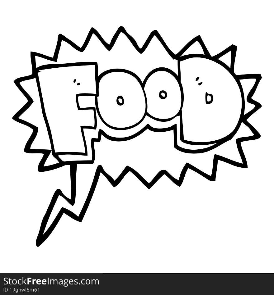 Speech Bubble Cartoon Word Food