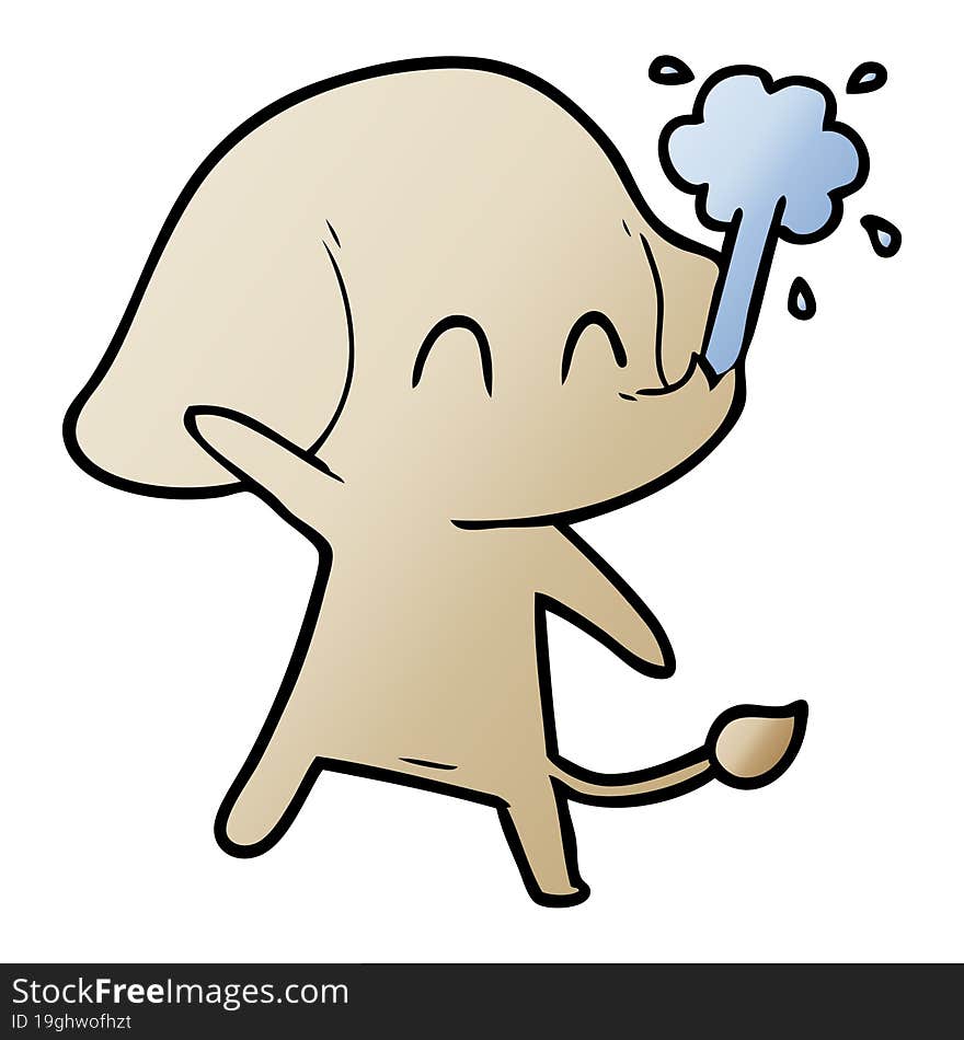 cute cartoon elephant spouting water. cute cartoon elephant spouting water