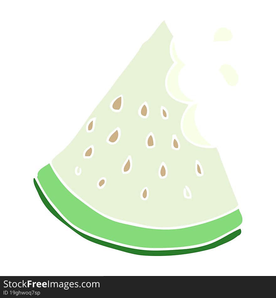 flat color illustration of a cartoon watermelon slice