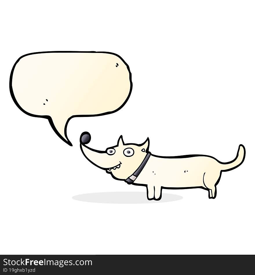 Cartoon Happy Dog With Speech Bubble