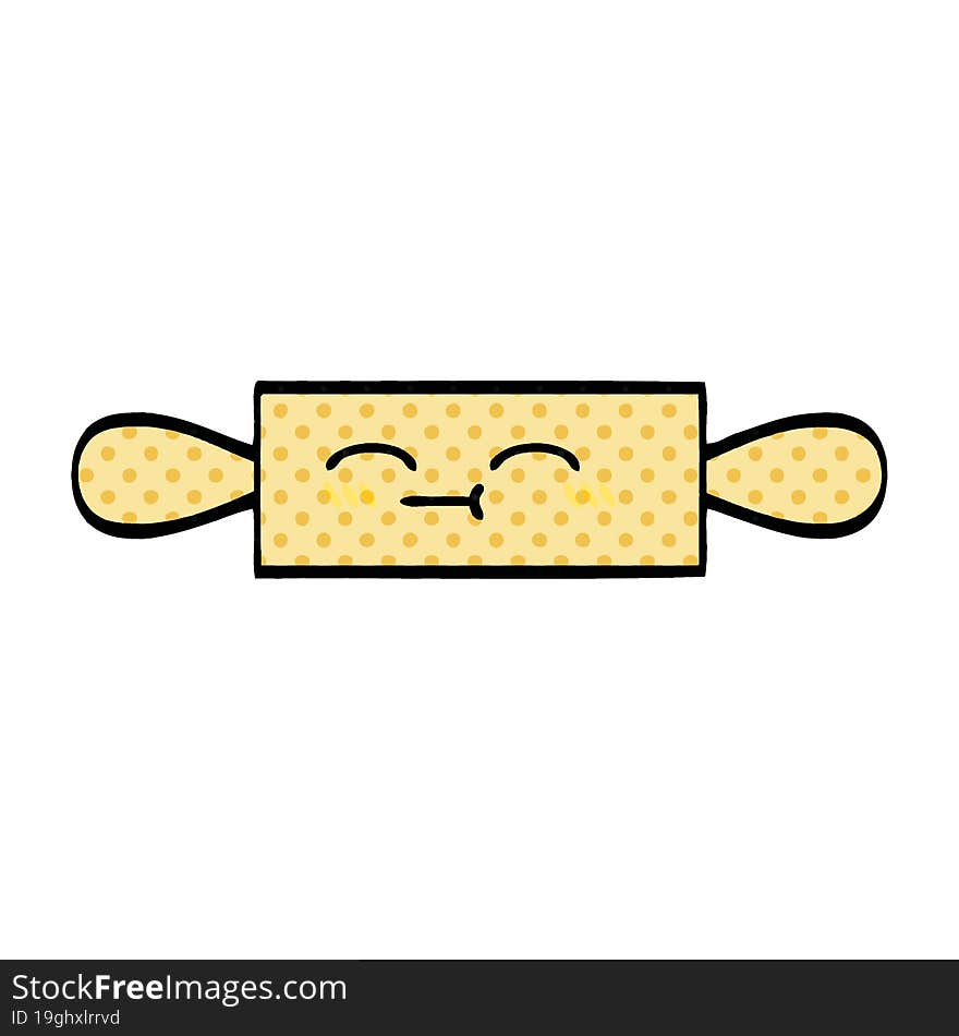 comic book style cartoon of a rolling pin