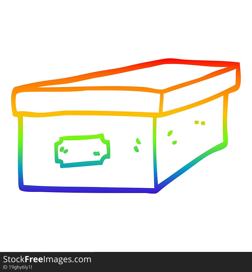 rainbow gradient line drawing cartoon filing box