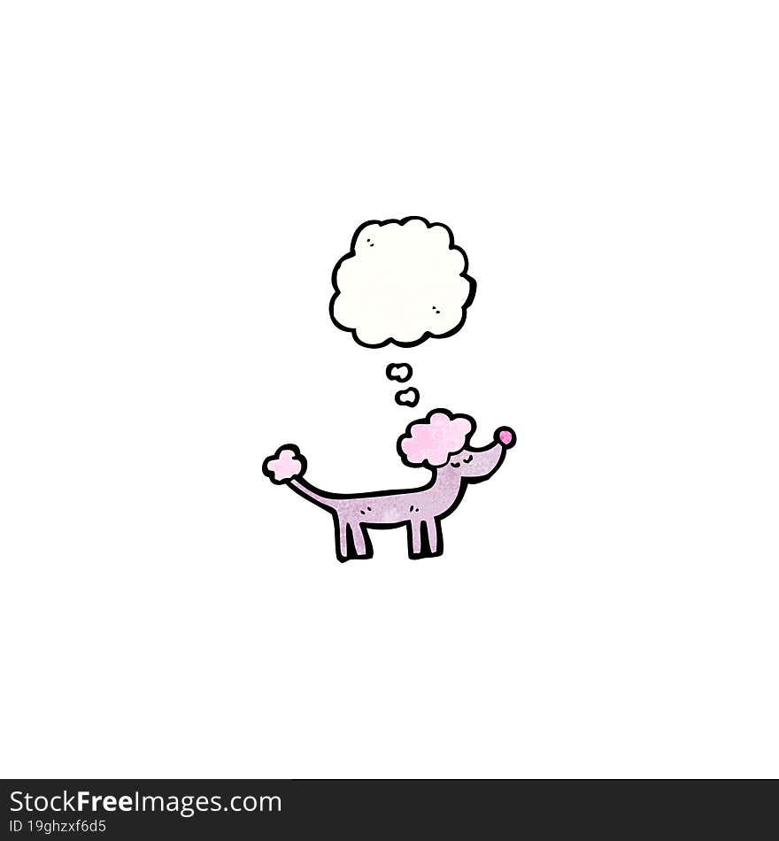 cartoon poodle with thought bubble