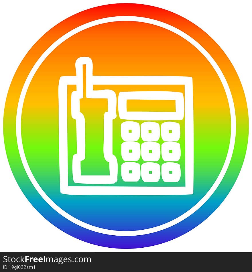 Office Telephone Circular In Rainbow Spectrum