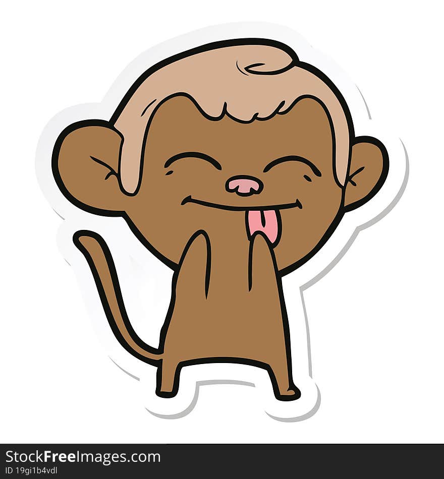 sticker of a funny cartoon monkey