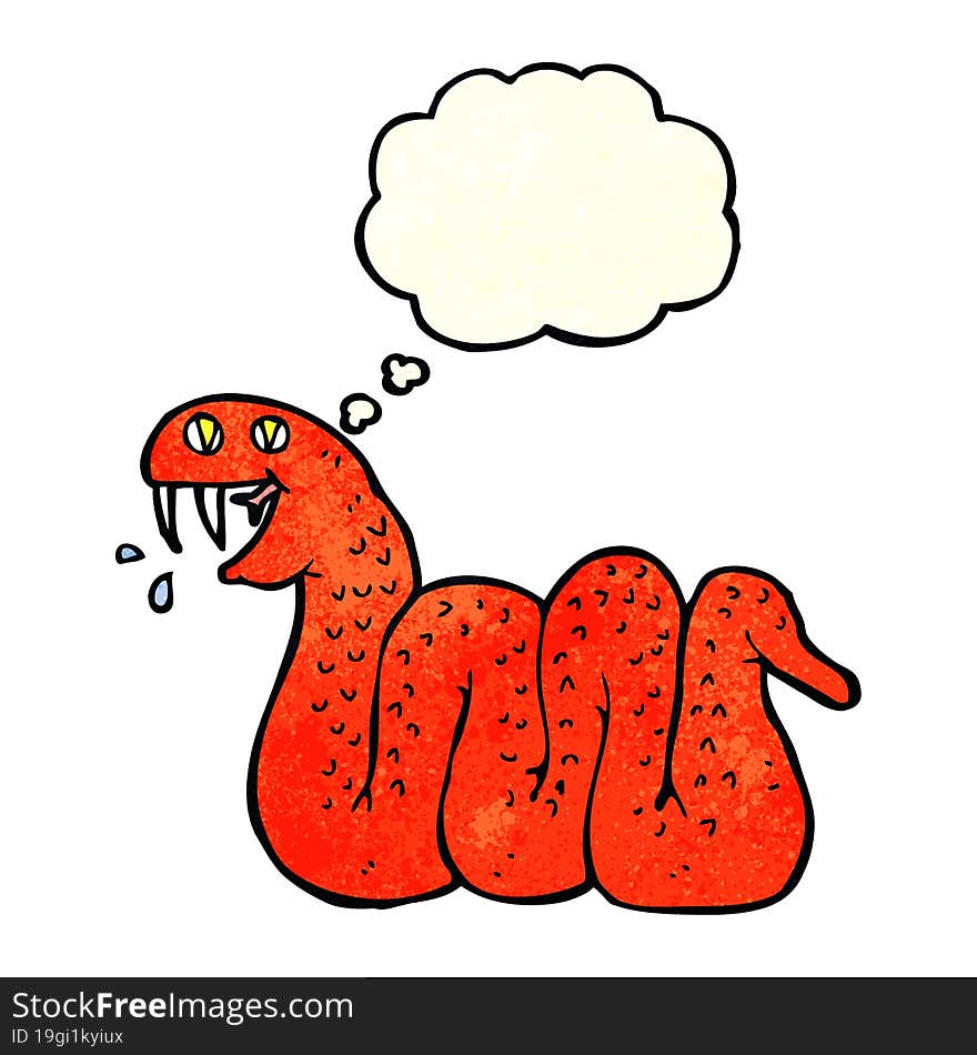 Cartoon Snake With Thought Bubble