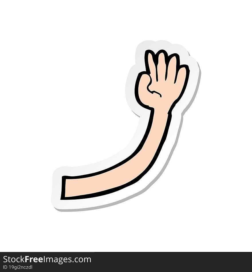 sticker of a cartoon arm