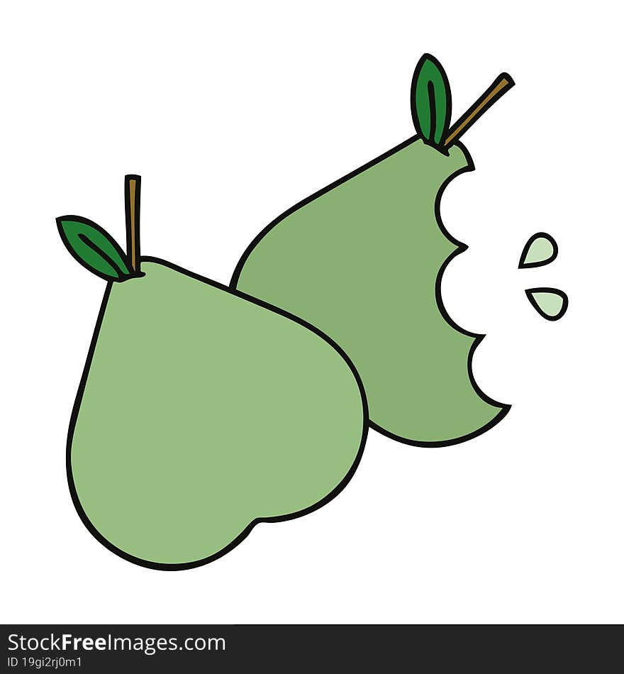 cute cartoon of a green pear. cute cartoon of a green pear