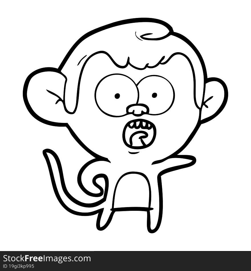 cartoon shocked monkey. cartoon shocked monkey