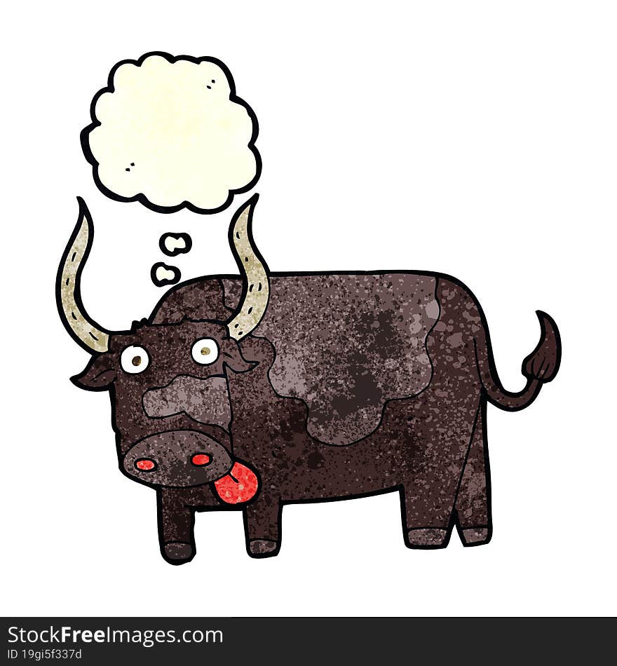 Cartoon Bull With Thought Bubble