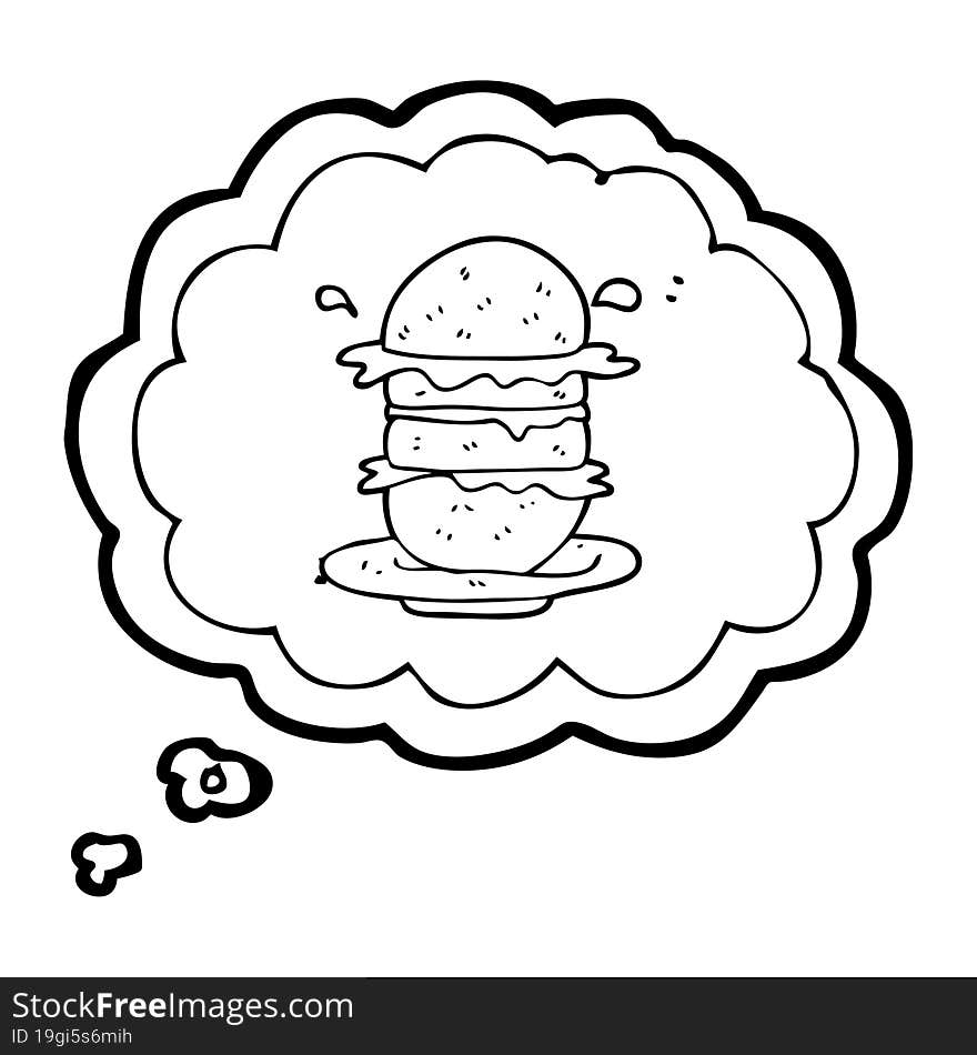 thought bubble cartoon burger