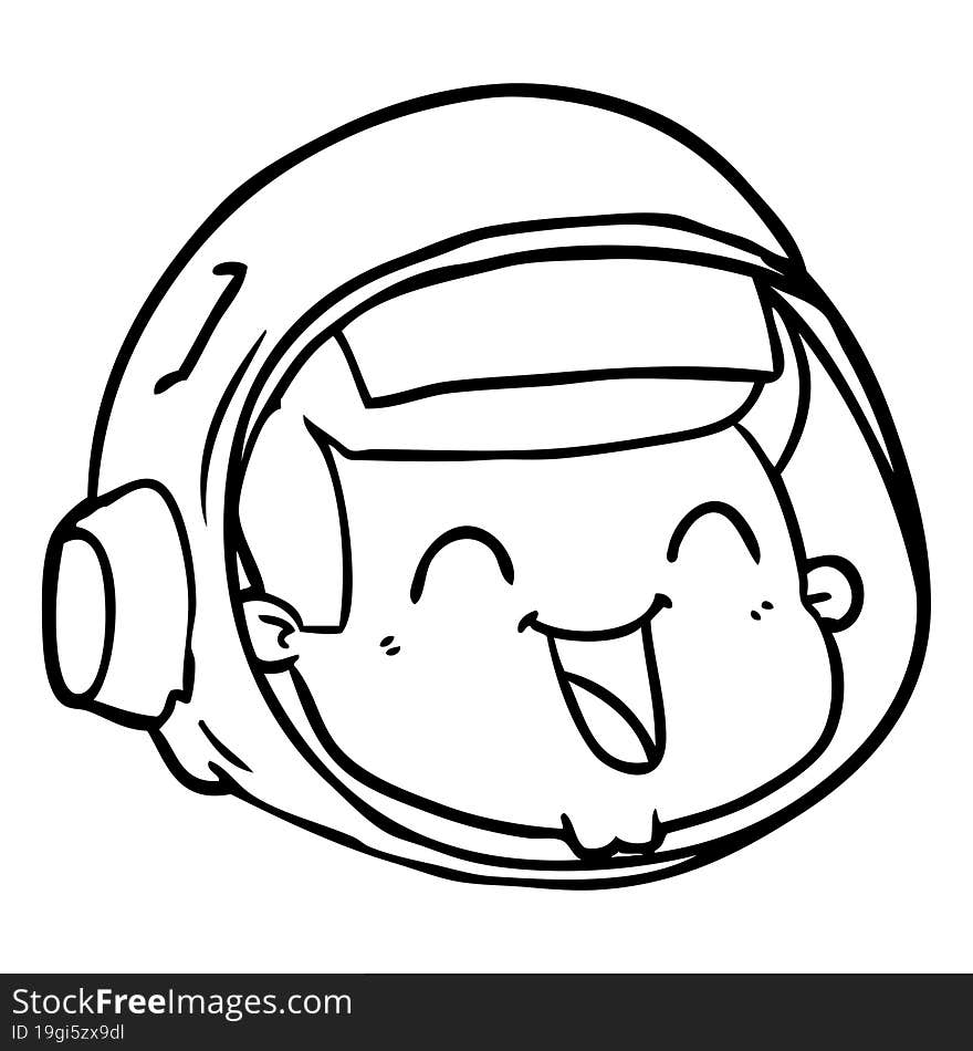 cartoon happy astronaut face. cartoon happy astronaut face