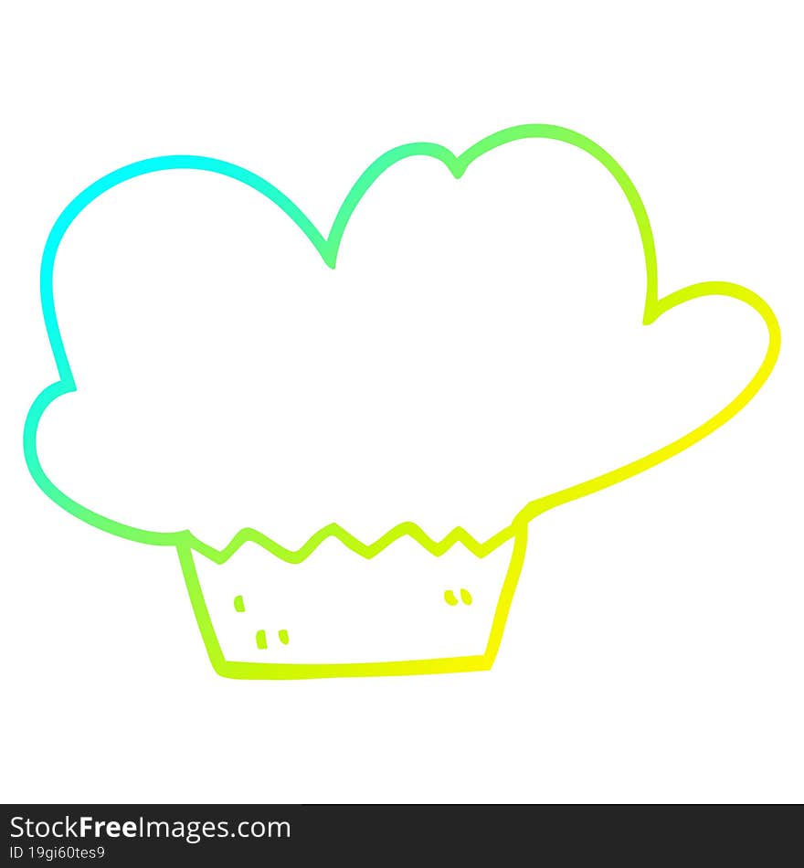 Cold Gradient Line Drawing Cartoon Muffin