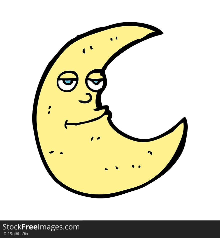 happy cartoon moon