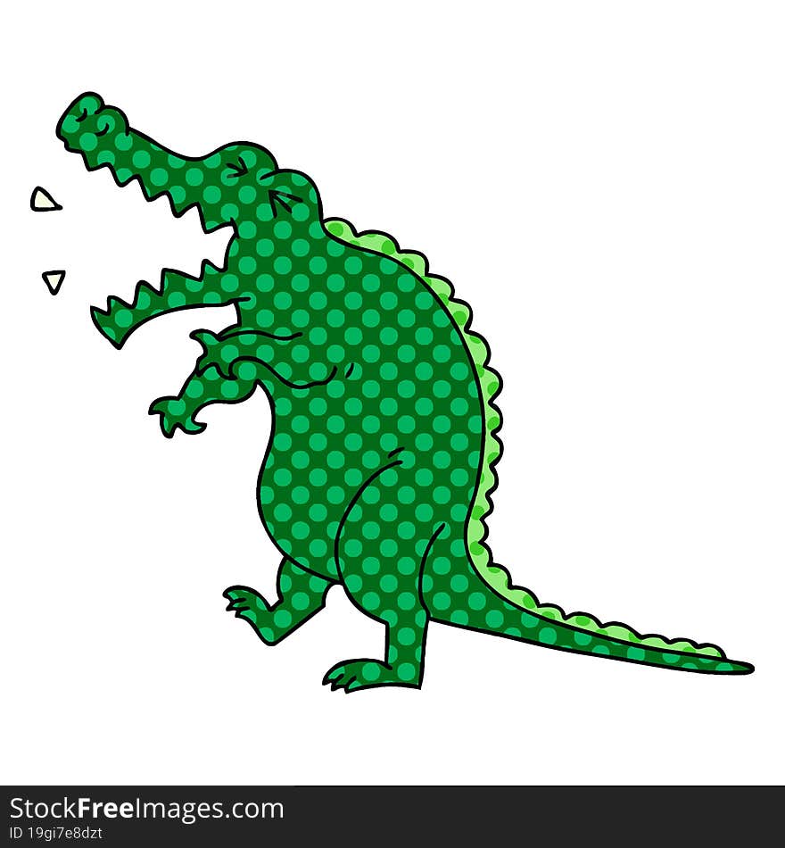 quirky comic book style cartoon crocodile