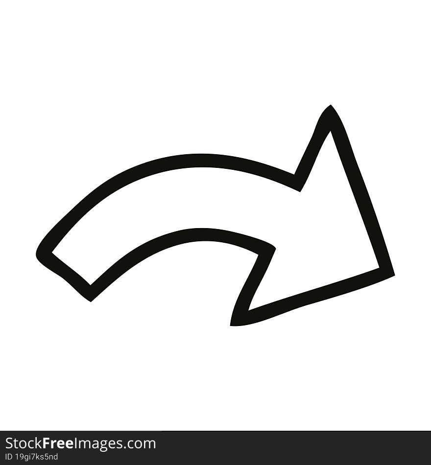 Line Drawing Cartoon Directional Arrow