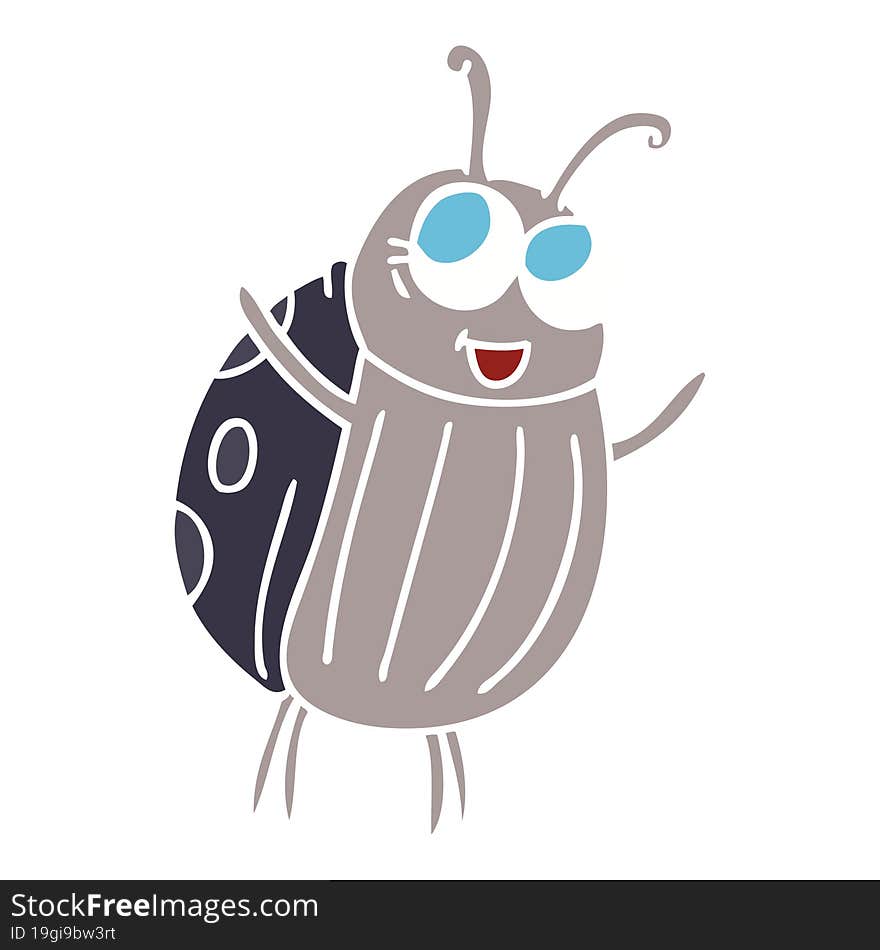 quirky hand drawn cartoon happy bug