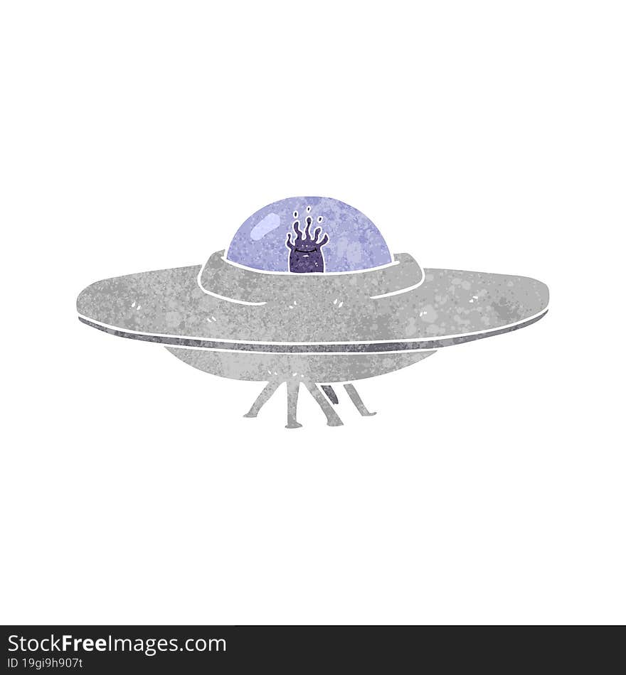 Retro Cartoon Flying Saucer