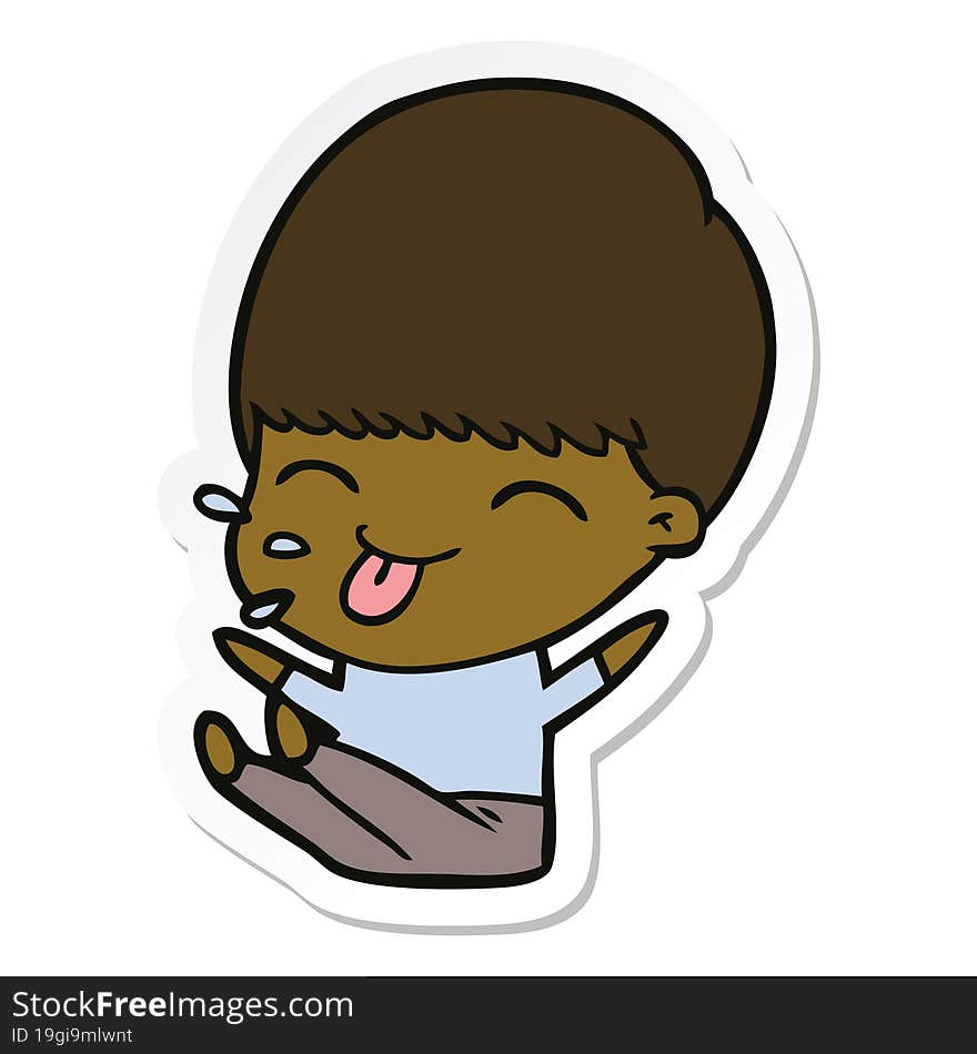 sticker of a cartoon boy