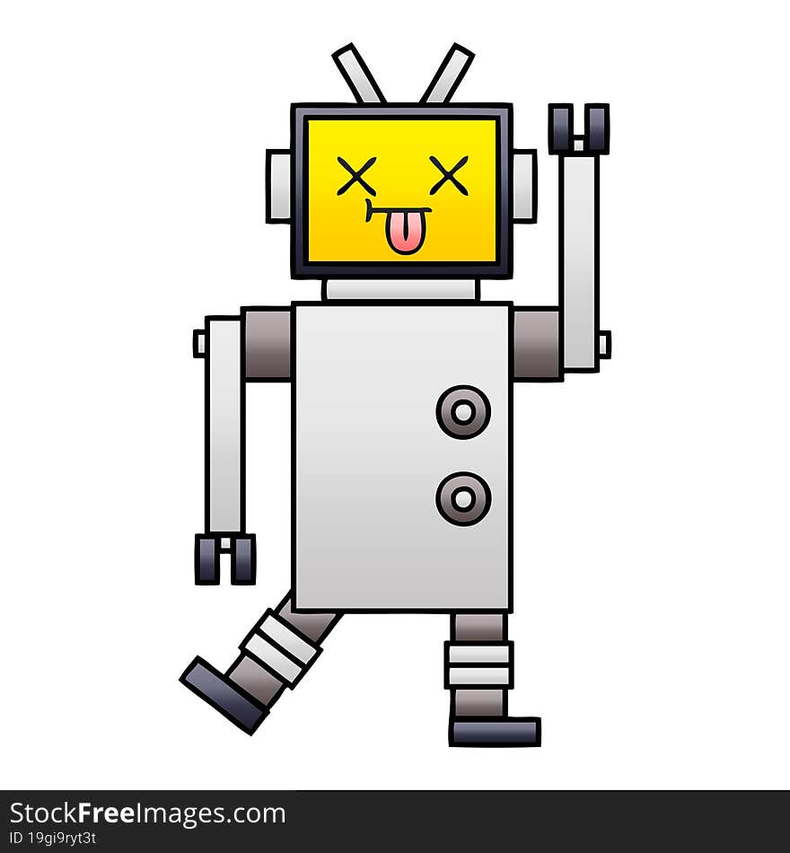 Gradient Shaded Cartoon Robot