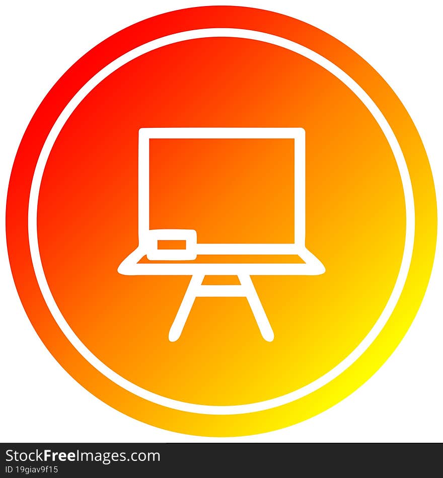 School Blackboard Circular In Hot Gradient Spectrum