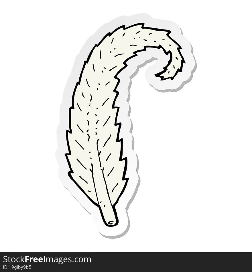 sticker of a cartoon feather