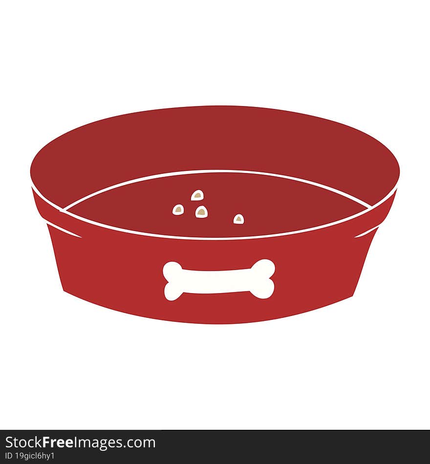 flat color style cartoon empty dog food bowl