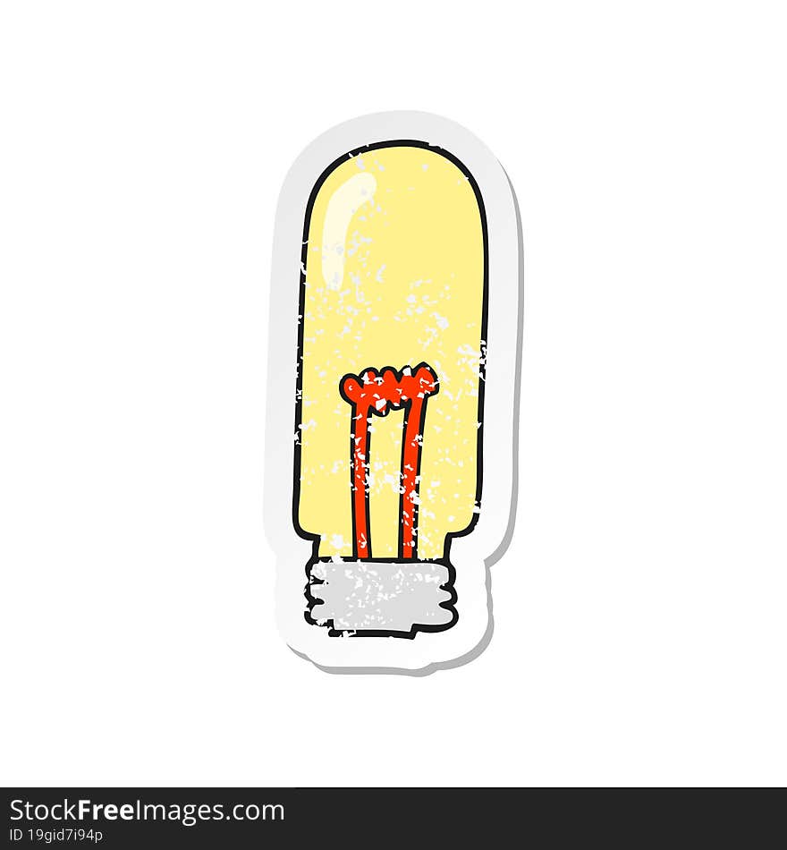 retro distressed sticker of a cartoon light bulb