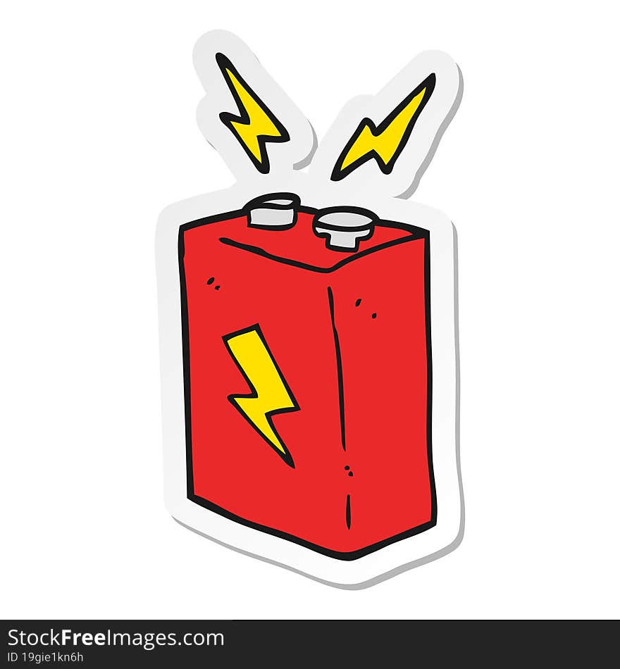 sticker of a cartoon battery