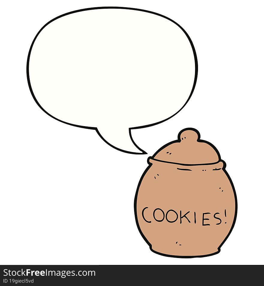 Cartoon Cookie Jar And Speech Bubble