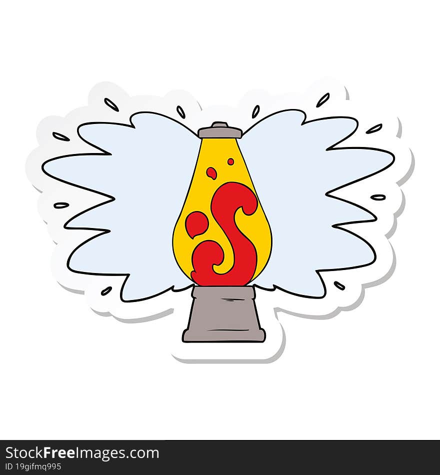 sticker of a cartoon retro lava lamp