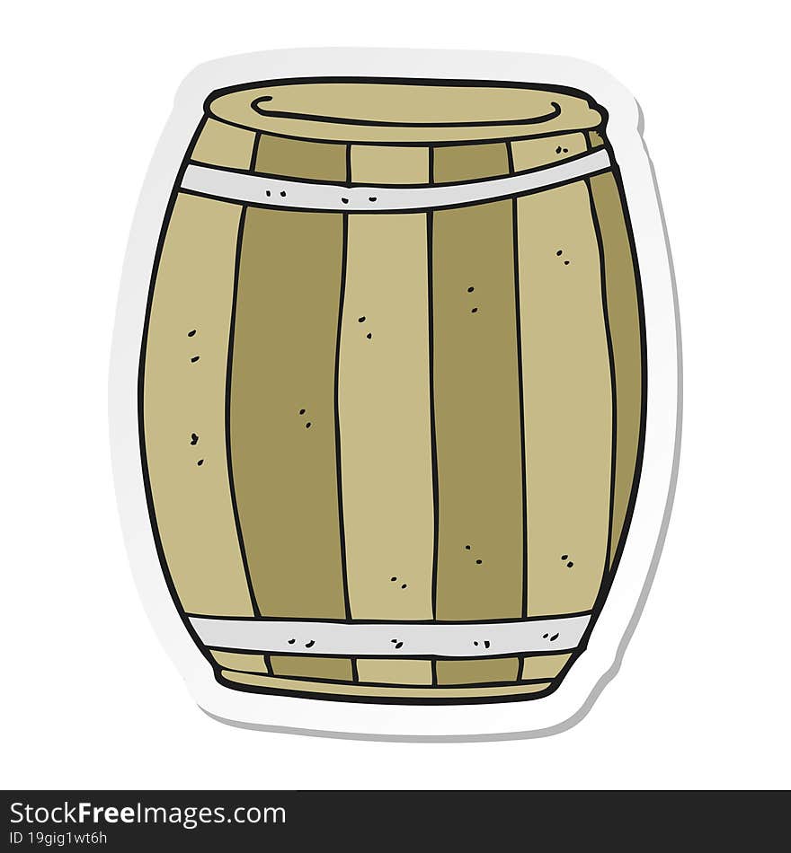 sticker of a cartoon barrel