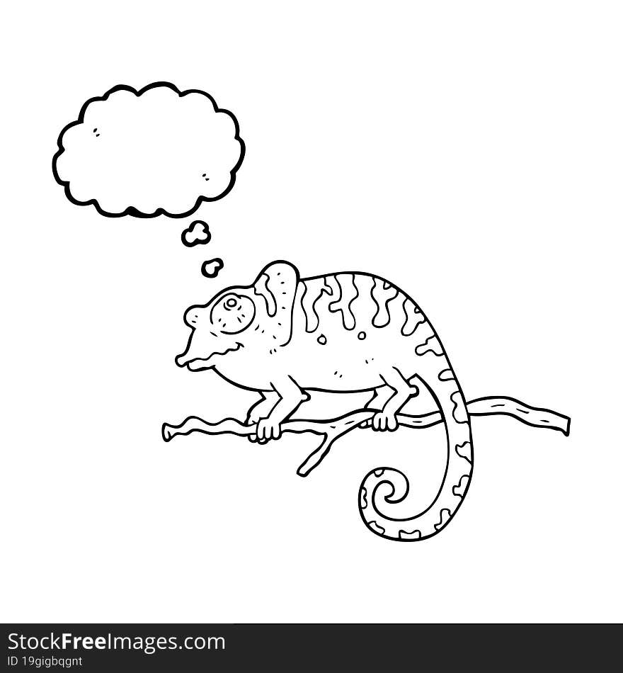 thought bubble cartoon chameleon