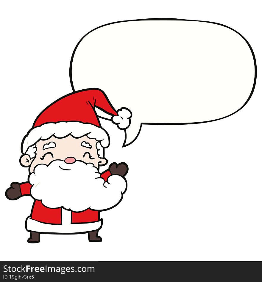 cartoon santa claus with speech bubble. cartoon santa claus with speech bubble