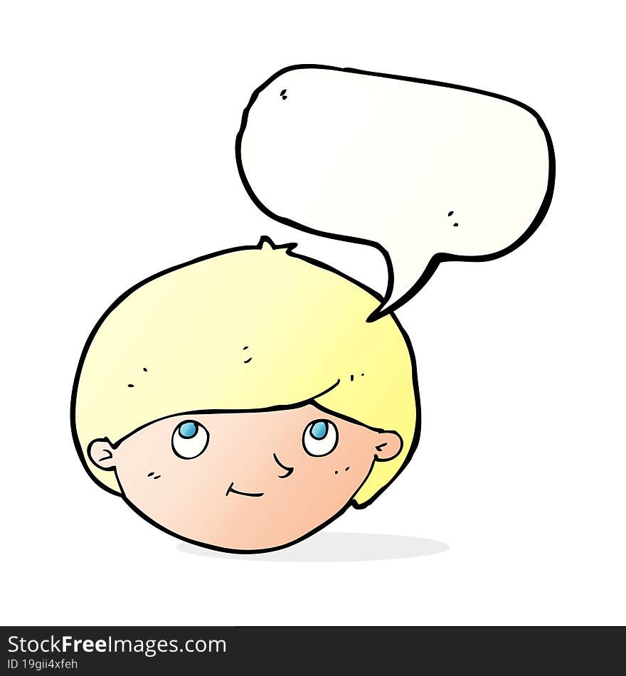 cartoon happy man with speech bubble