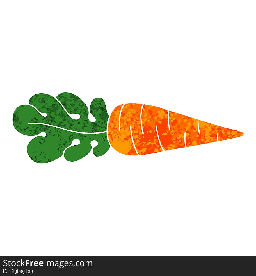 retro illustration style quirky cartoon carrot. retro illustration style quirky cartoon carrot