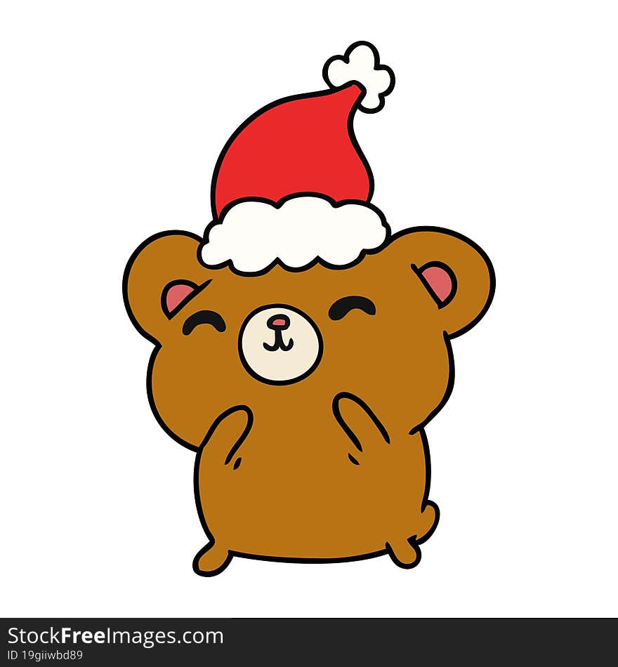 christmas cartoon of kawaii bear