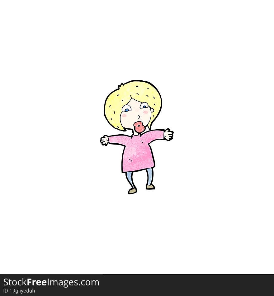 cartoon surprised blond woman